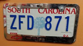 US Nummernschild South Carolina plus Rahmen