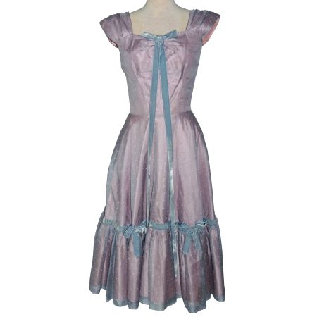Kleid XS/S Organza Seide Tanzkleid VINTAGE Orig. 1940s