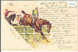 Das Pferderennen - Litho 1899