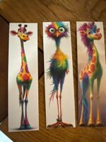 3x Lesezeichen-Buchzeichen-Tiere-Popart-Spass-Fund-Coolness