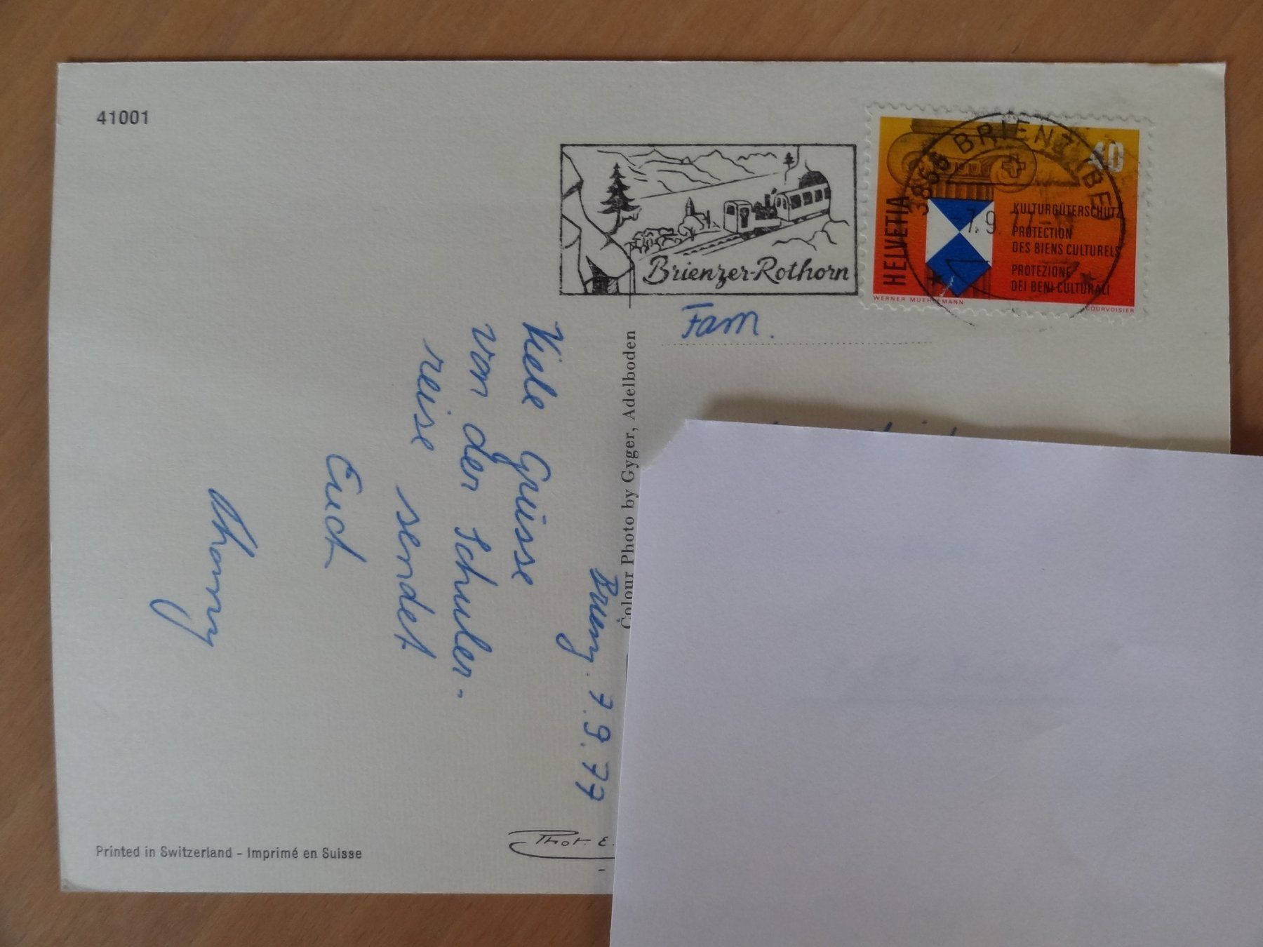 Cartoline postali: Brienz - BE - année 1977, rare – Usato da St Léonard venduto da Riglin 1