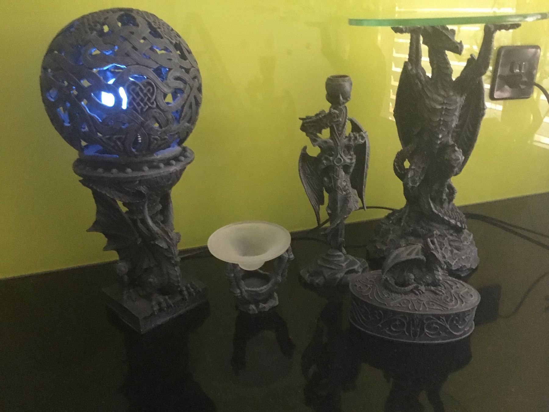 Skulpturen & Statuen: 5er Deko Set Drachen Figuren, Gothic Deko – Gebraucht aus Basel von Hampe1555 6