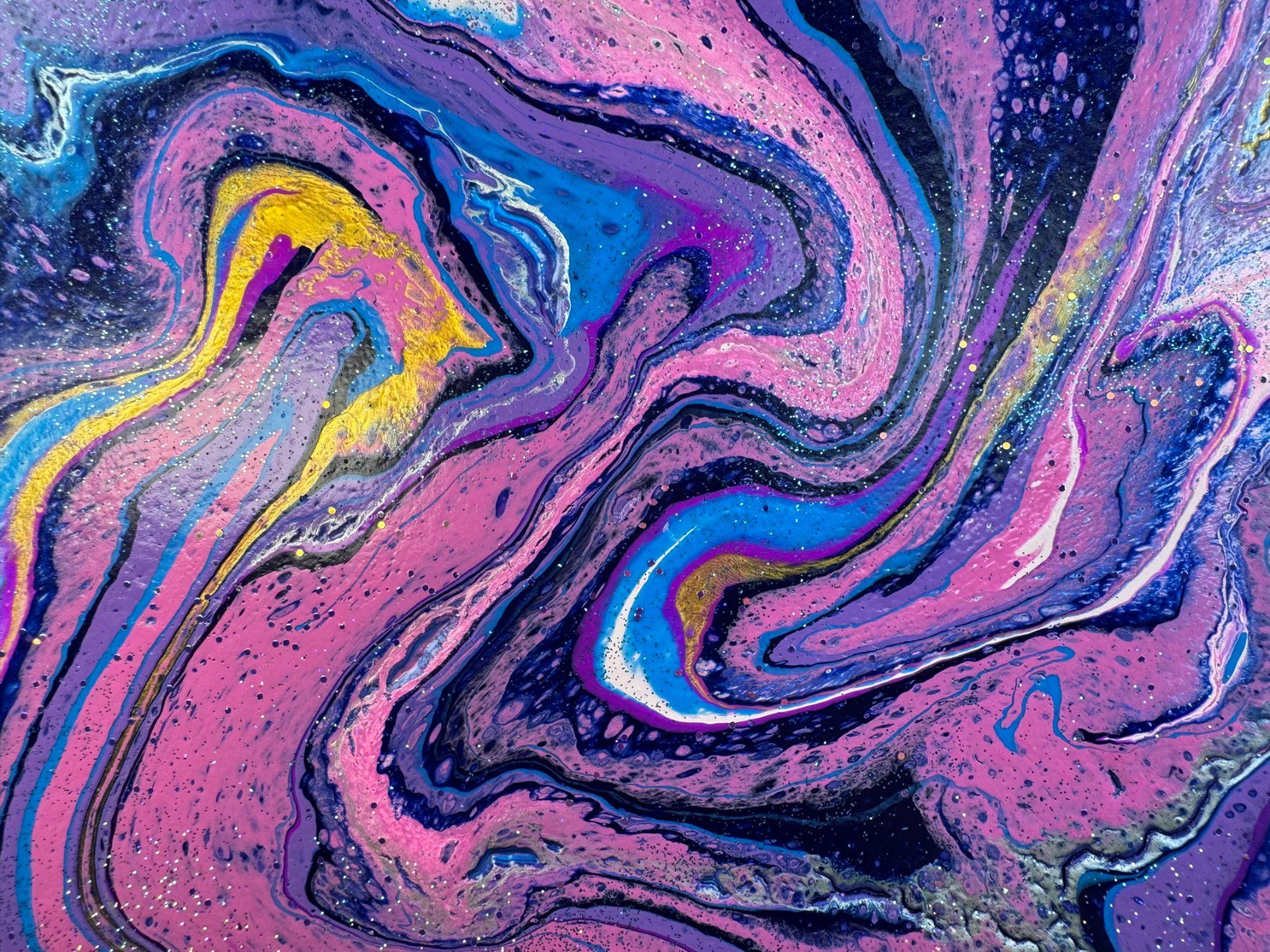 Gemälde: Acryl-Flüssigkeitsmalerei, rechteckig – Gebraucht aus Schlieren von MayaSheng1983 1