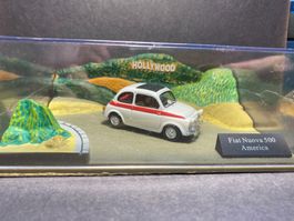 Fiat Nuova 500 America Modellauto, Hollywood Diorama Top!