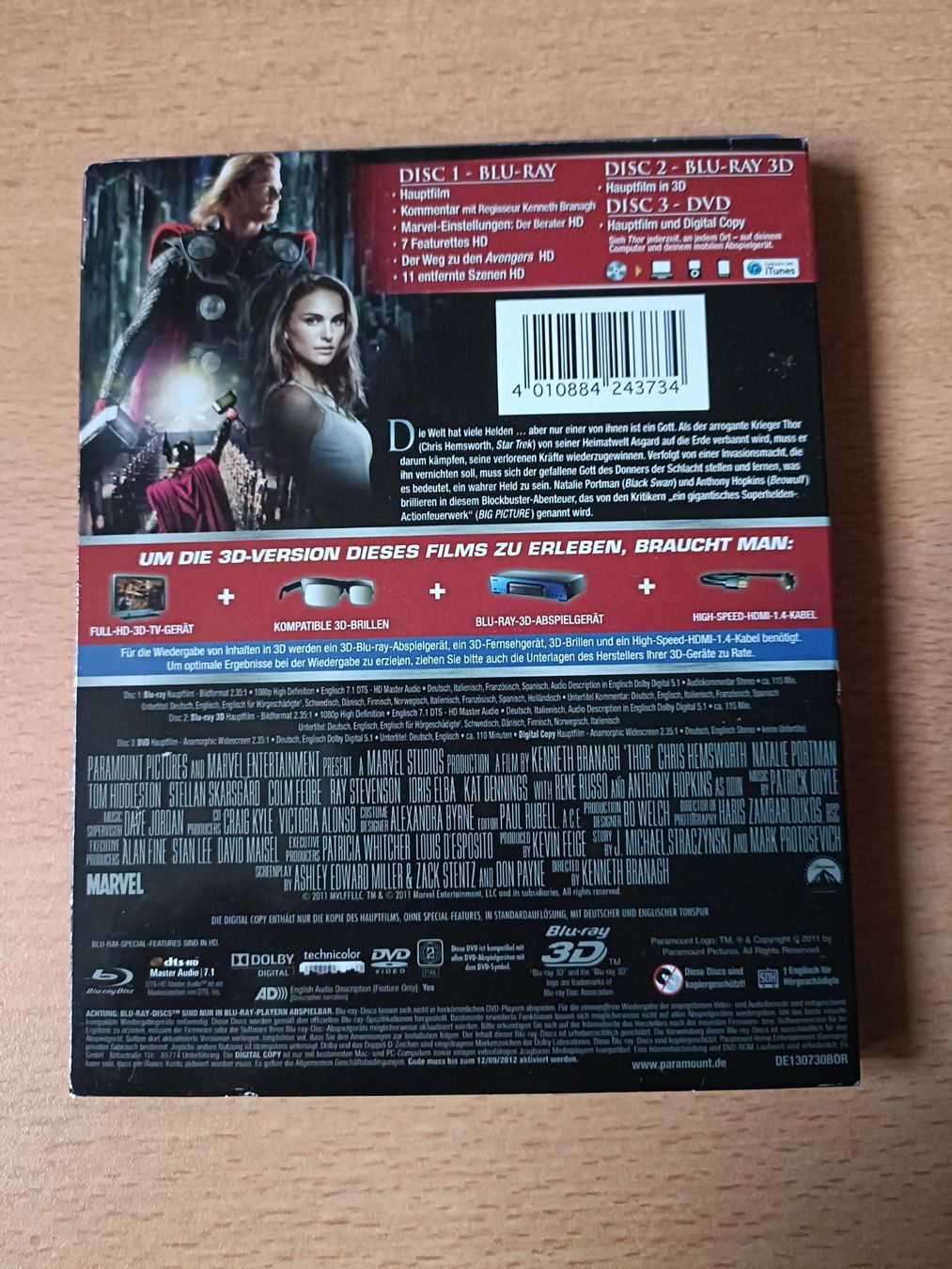 Tutti i DVDs: Thor  -  Limitierte 3D Bluray Edition – Usato da Köniz venduto da Movieportal007 1