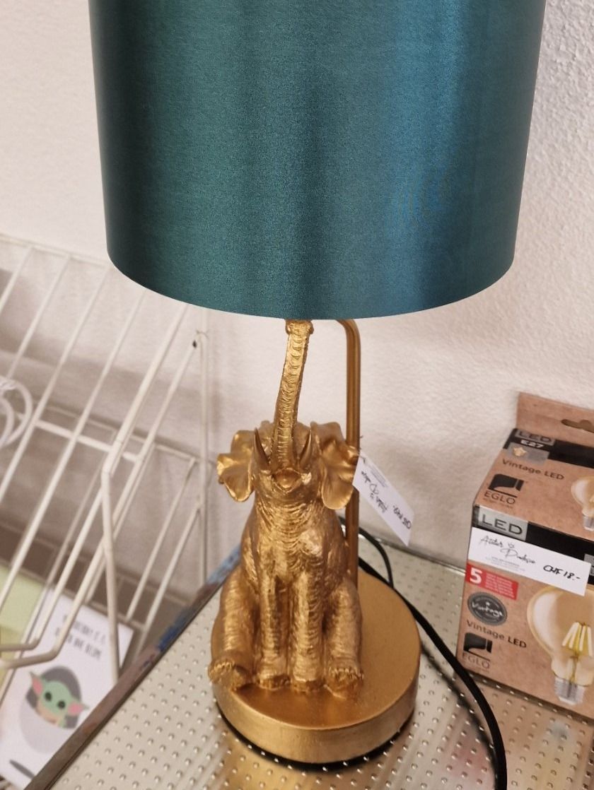 Lampade: Nachttischlampe Elefant Gold Türkis – Nuovo e nell'imballaggio originale da Schaffhausen venduto da AtelierPudesco 4