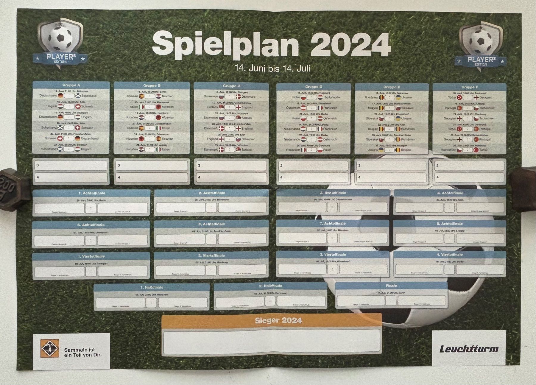 Calendari: Leuchtturm Spielplan 2024 - Euro 2024 – Usato da Neuchâtel venduto da gefdeneuch