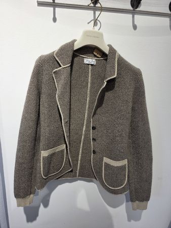 Strickjacke Georg Maier Fischgrat braun Grösse XS neu