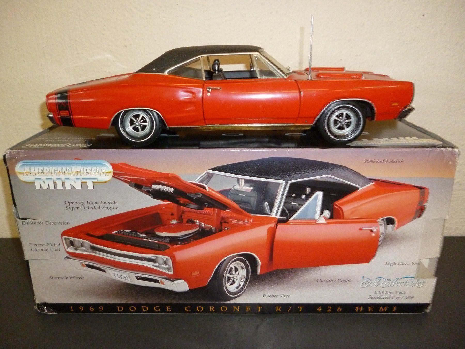 Dodge Modellini d'auto: Dodge Coronet R/T Hemi 1969 1:18 – Nuovo e nell'imballaggio originale da Niederwil SG venduto da Kaicorner03 1