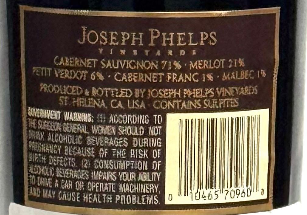 Vino: INSIGNIA 1999 JOSEPH PHELPS - RARO!! – Nuovo (secondo la descrizione) da Sils/Segl Baselgia venduto da myCantina 1
