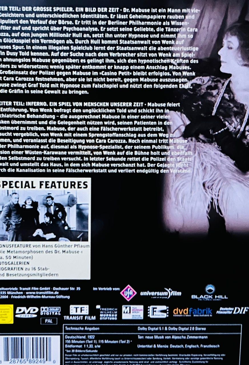 Tutti i DVDs: FRITZ LANG: Dr. Mabuse, der Spieler und "M" - Restauriert!! – Nuovo (secondo la descrizione) da Erlinsbach SO venduto da 400_n956 1