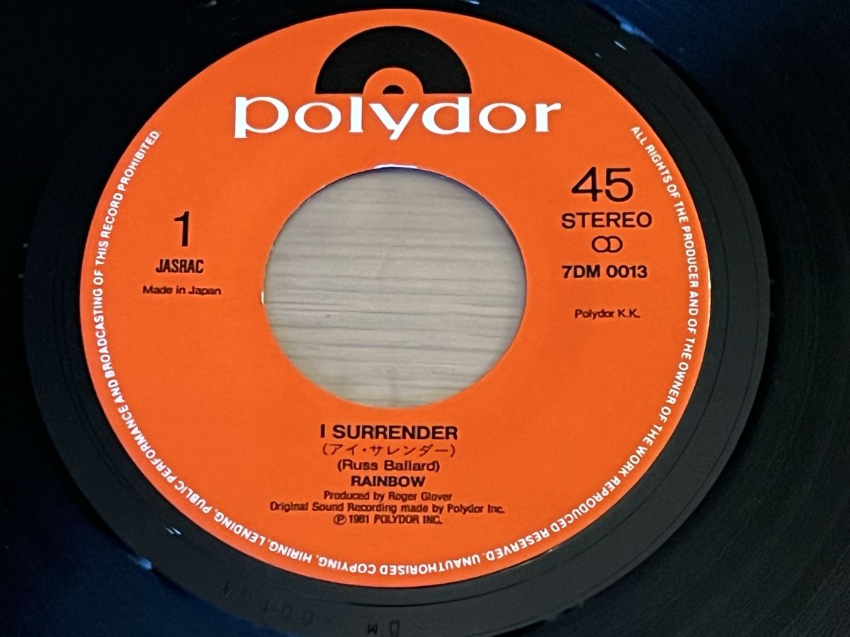 Dischi in vinile: Rainbow I surrender Single Japan 🇯🇵 – Usato da Basel venduto da Vinyloase 3