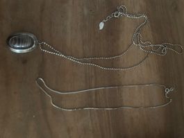 2 colliers argent 925