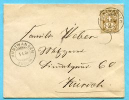 Briefli von Hüntwangen nach Zürich 1897
