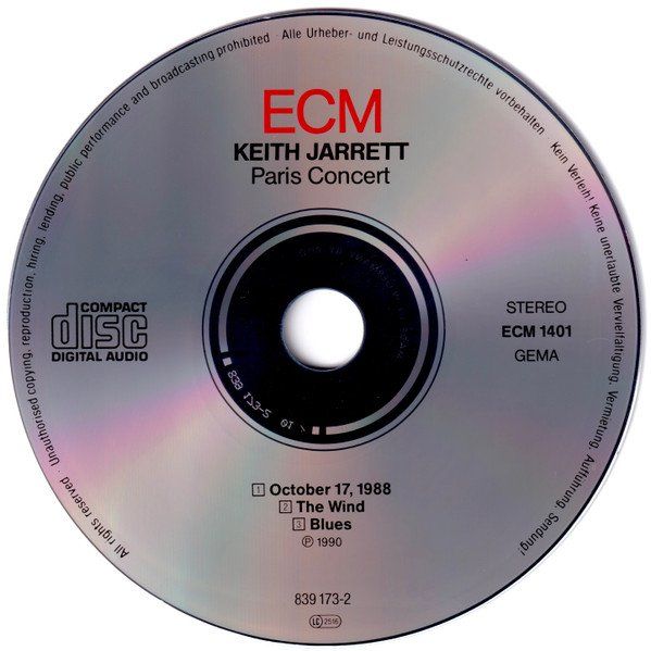 CD: Keith Jarrett PARIS CONCERT Jazz Free Improvisation ECM CD – Usato da Kandergrund venduto da Sososo 2