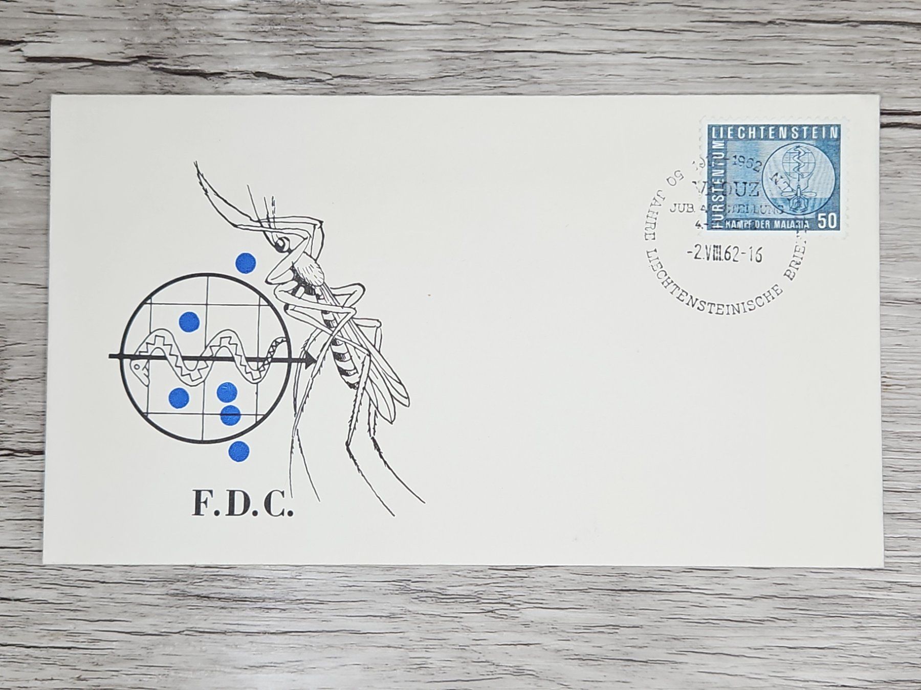 Tutti i francobolli: CL05 Enveloppe + Timbre Liechtenstein 1962 – Usato da Cousset venduto da Patrick_Collections