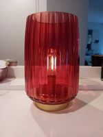 Tischlampe Glas bordeaux Lampe Nachttischlampe