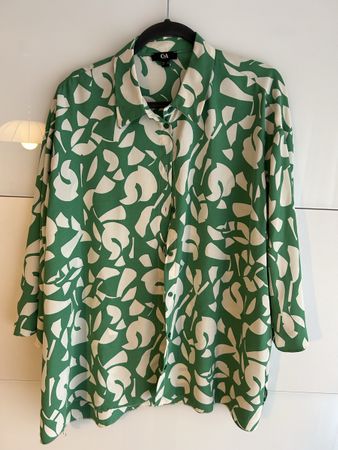 C&A Bluse, Gr. 48, Grün/Weiss - Sommerlich & Elegant!