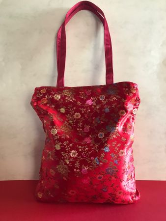 Tasche Vintage Handtasche Stofftasche im Brokatlook