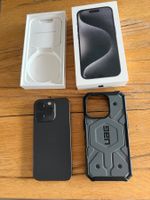 iPhone 15 Pro 128GB Black Titan mit Hülle und OVP