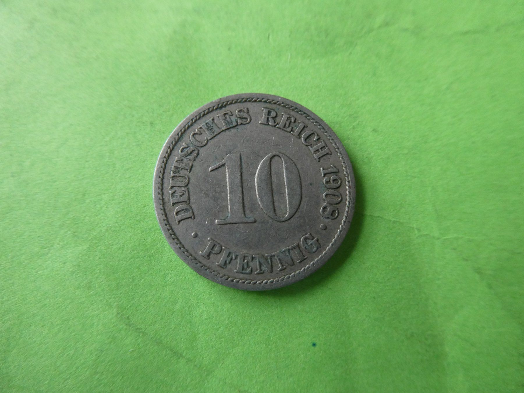 Tutti le monete: Dt. Reich 1908 A, 10 Pfennig – Usato da Hinterforst venduto da Rohusri