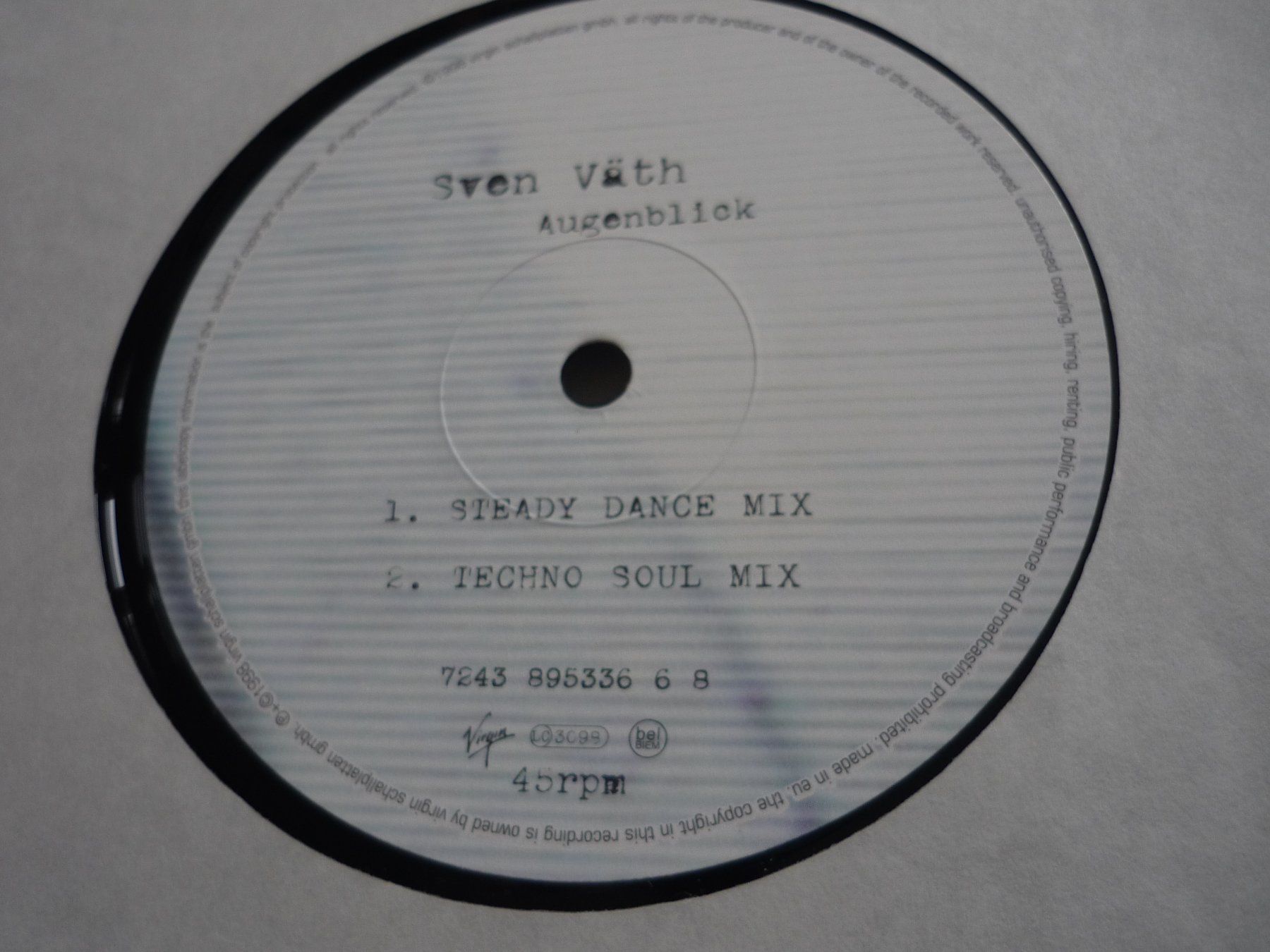 Dischi in vinile: Rare Techno Vinyl - Sven Väth - augenblick – Usato da Beringen venduto da Flatretriever 2