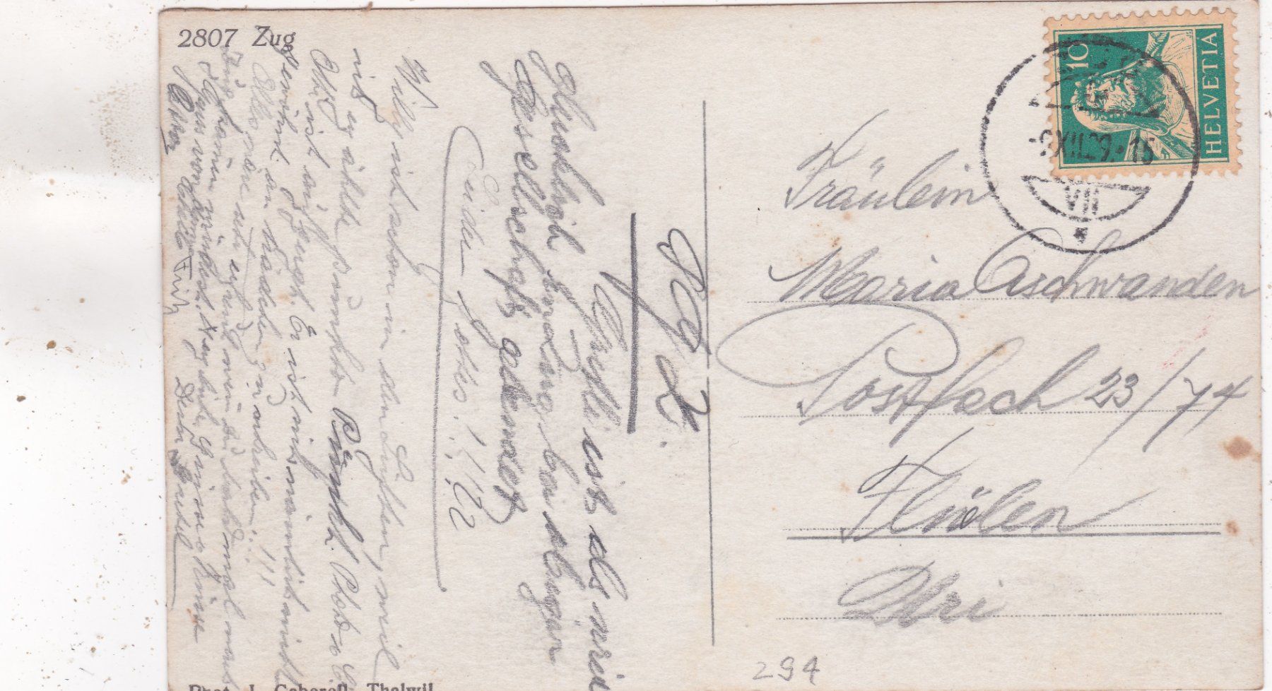 Cartoline postali: Zug Haus ?? 1929 – Usato da Herisau venduto da Lisegrat2008 1