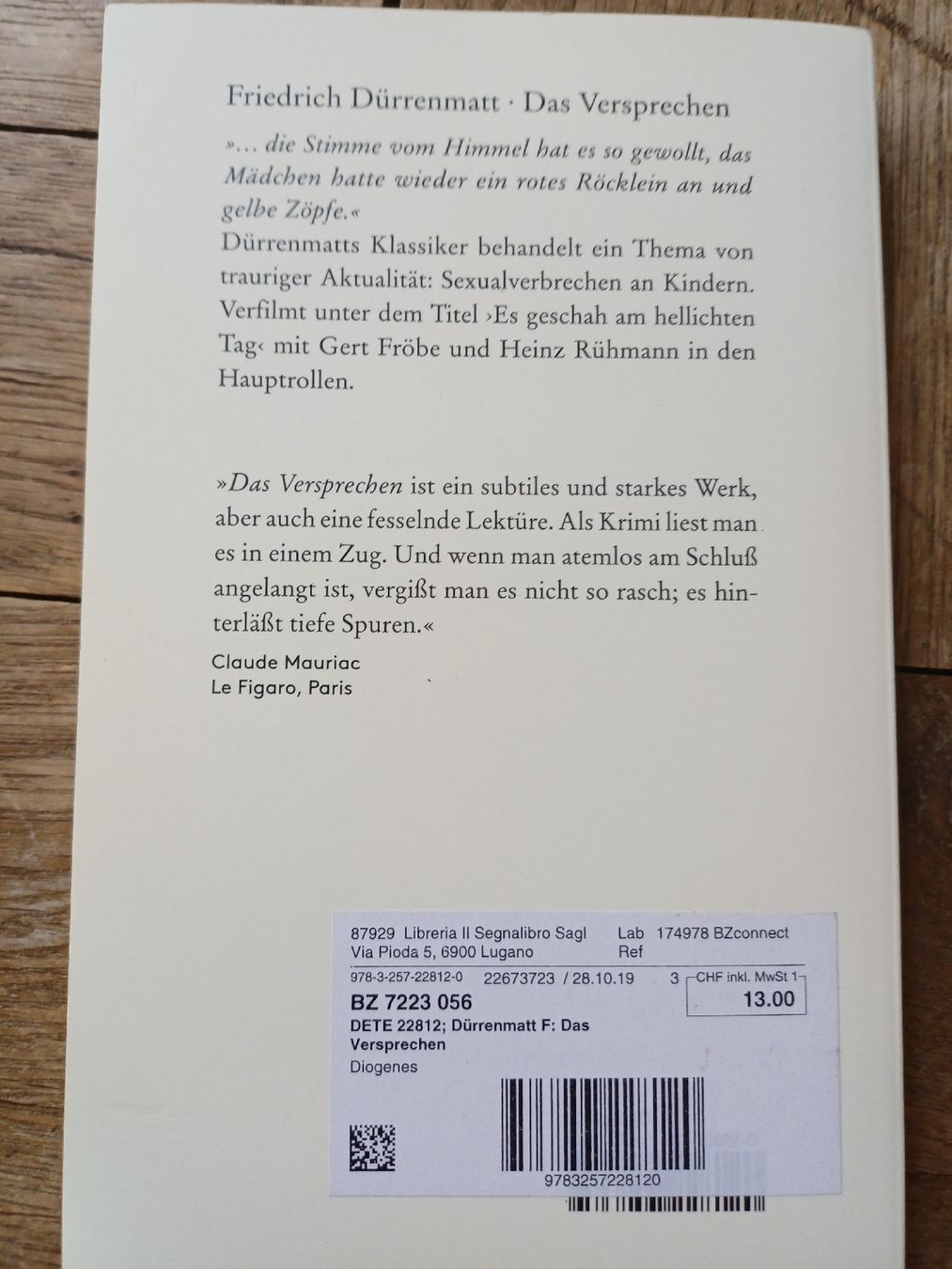 Bücher: Dürrenmatt Das Versprechen Roman Diogenes  – Neu (gemäss Beschreibung) aus Bern von rikivip 1