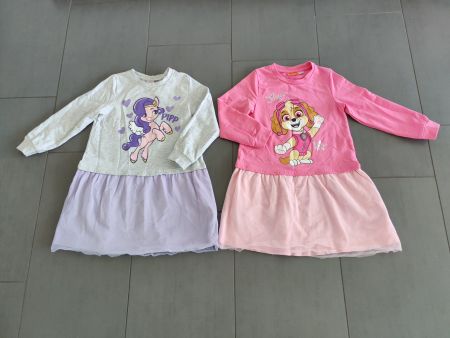 2 Langarmkleider My Little Pony und Skye – Gr. 110/116