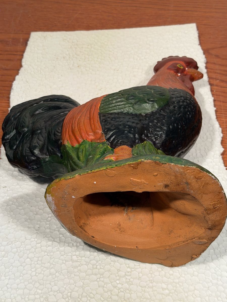 Statuette: Vintage Ceramic Rooster Statue, Rustic Farmhouse Decor – Usato da Lausanne venduto da vas_mbk2 5