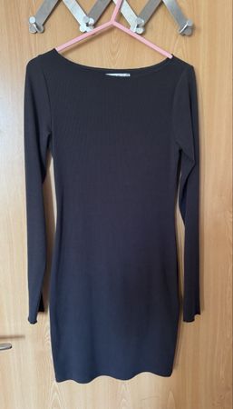 Damen Kleid dunkles Grau Grösse S Langarm 