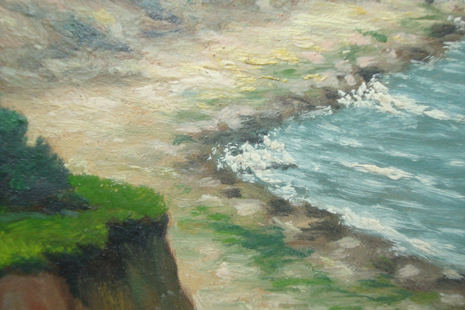 Tableaux: Uferlandschaft mit Gischt und Booten, Öl – D'occasion à Bern par carola31 5