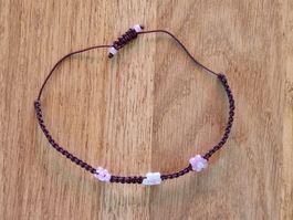 Armband braun und rosa verstellbar NEU