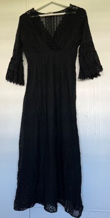 Robe longue noir en coton/ tricot