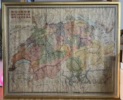 Alte, gerahmte Landkarte der Schweiz