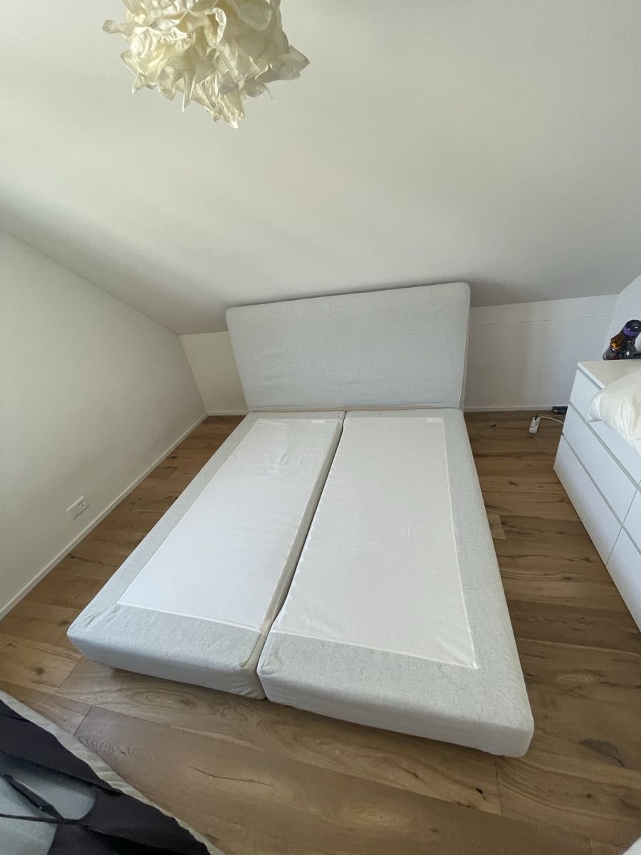 Ikea Betten: Bettgestell Boxspringbett 180x200 cm hellgrau  – Gebraucht aus Birrhard von Pherr 4