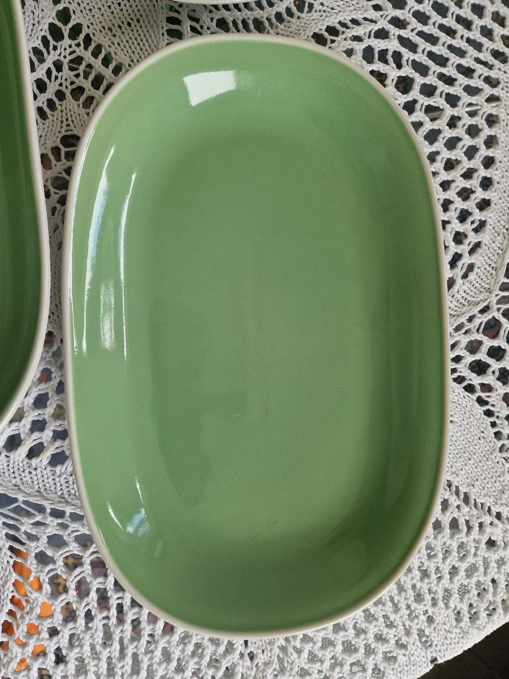 Rössler Piatti di portata: 3x plat ovale rössler vert vintage – Usato da versoix venduto da 928 3
