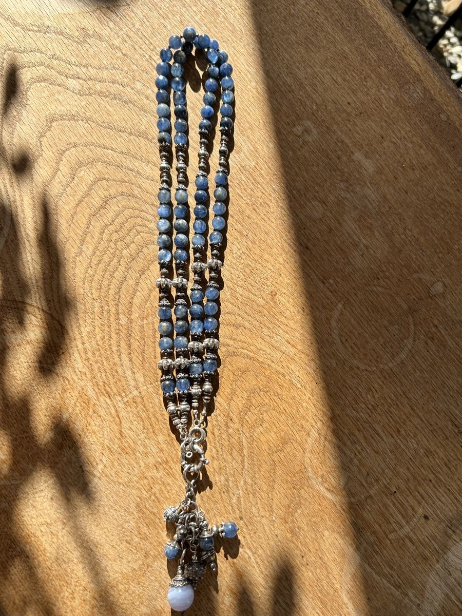 Catenine: Halskette Silber 925 Blau Statementkette Boho Ethno I – Usato da Trin venduto da kreadiva 4
