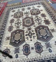 Orientteppich gross beige braun gemustert 335 x 250 cm