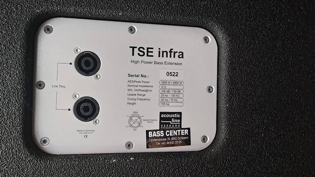 Seeburg Casse acustiche: Seeburg Acousticline TSE Infra. – Usato da Schlieren venduto da Basscenter 2