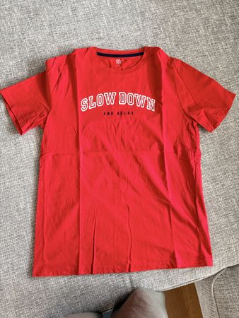 T-Shirt RR rot mit Druckaufschrift Grösse L neuwertig
