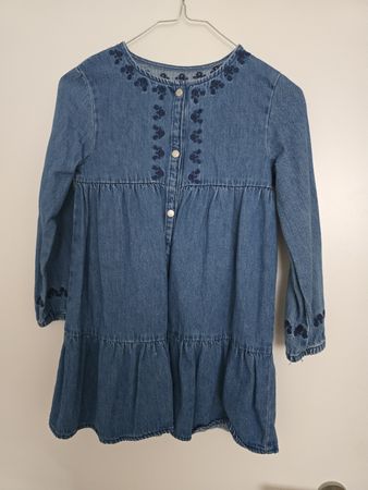 Embroidered Okaidi Denim Dress