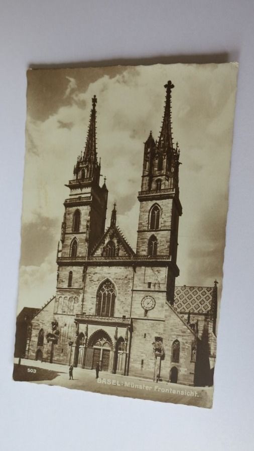 Ansichtskarten: Basel - Münster - Frontansicht - 1924 – Gebraucht aus Jona von centumprata