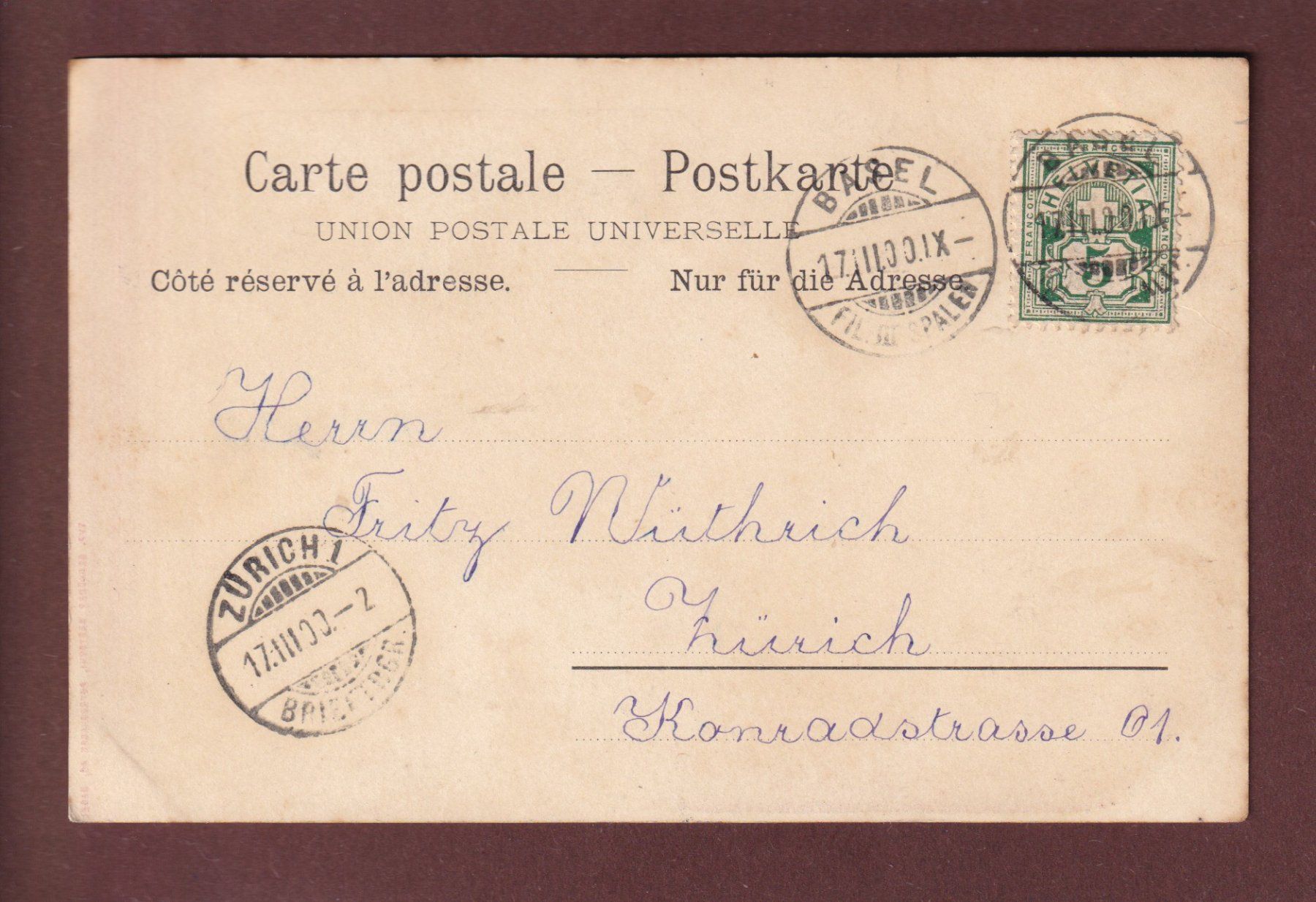 Cartoline postali: Gruss aus BASEL - 1900 – Usato da Pully venduto da nicecards 1