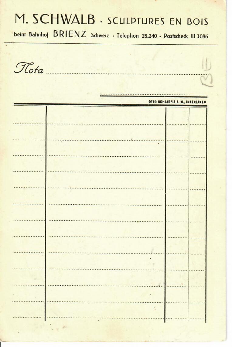 Cartoline postali: M. Schwalb Brienz BE – Usato da Hochdorf venduto da Ziegel-16 1