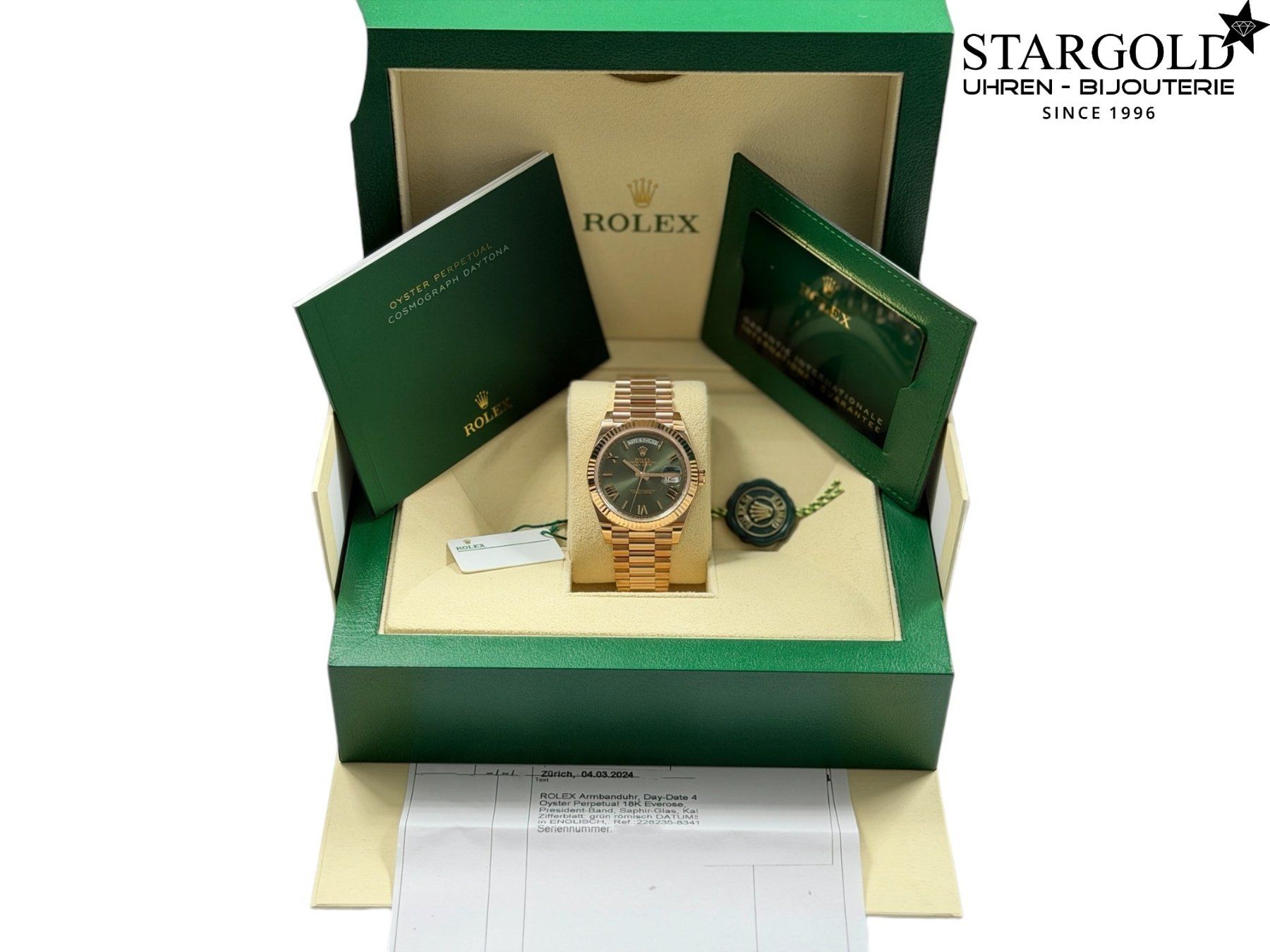 Rolex Orologi: Rolex Day-Date Olive Dial - 228235 – Usato da Zürich venduto da Stargold-Uhren 1
