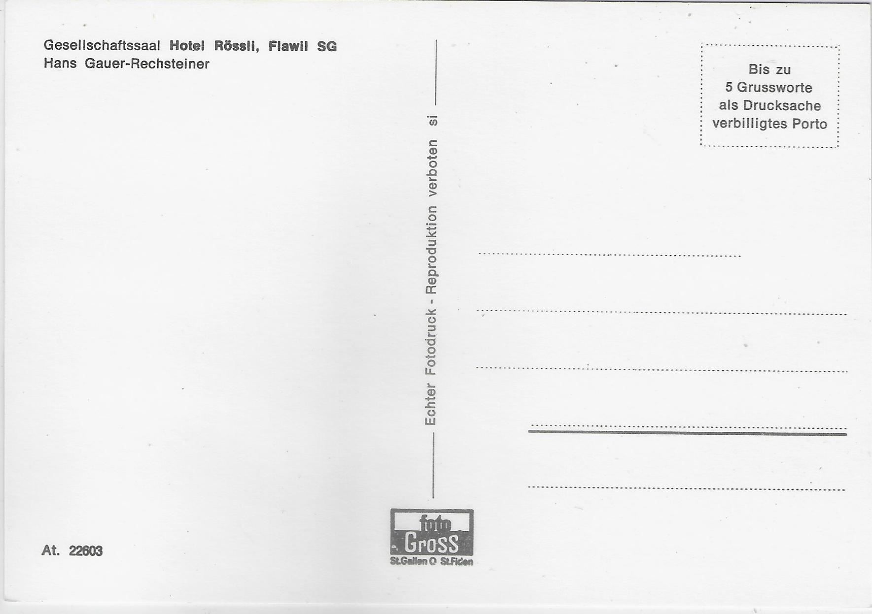 Cartoline postali: Hotel Rössli - Flawil SG – Usato da Ettingen venduto da Kartenplanet 1