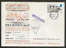 Ballon Schweiz 1970 Grossbritannien Luftpost