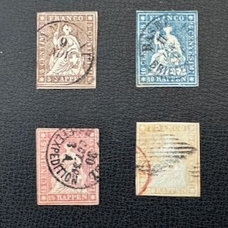 Tutti i francobolli: Strubel, 22D/23Cd/24D/25D, gestempelt – Usato da Stallikon venduto da HILDECH1 1
