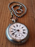Eisenbahner Taschenuhr 53mm läuft, inkl. Uhrenkette